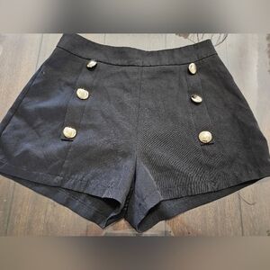 Pre-loved SHEIN Black High Waist Shorts with Gold Buttons